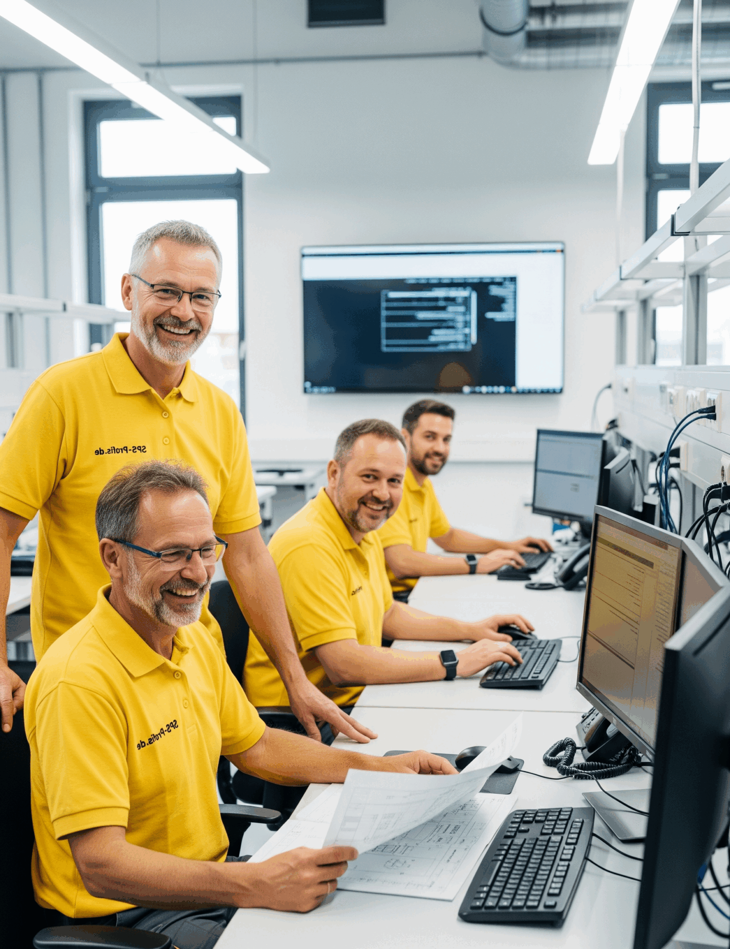 4 PCS 7 Programmierer bei der Arbeit