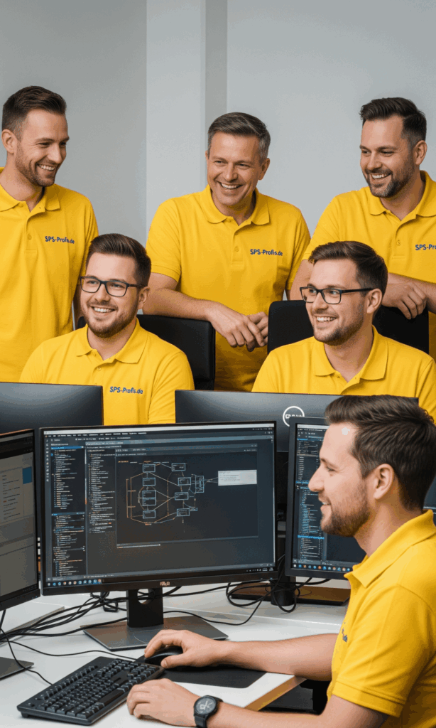 6 SPS Programmierer bei der Besprechung